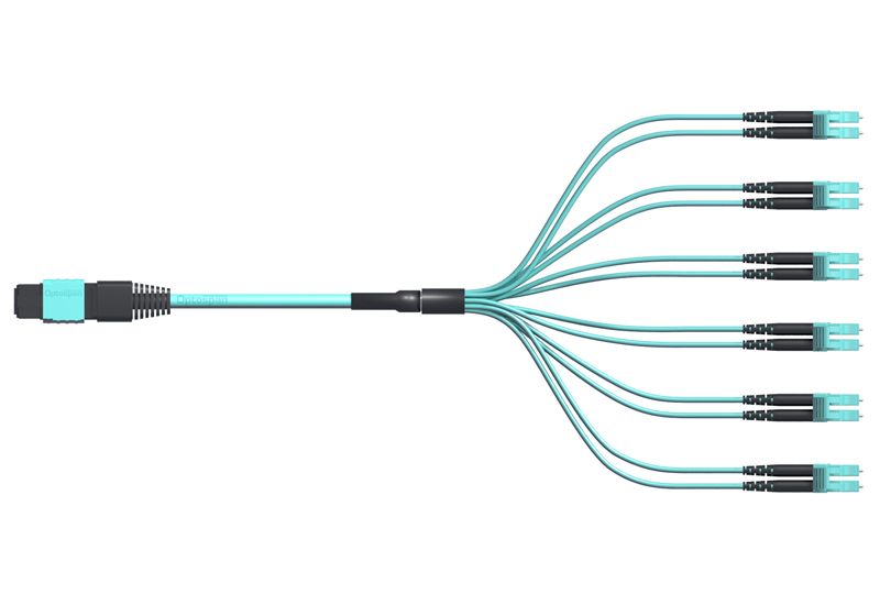 FBR-MM-OM3-MPO-LC-B-3M MULTIMODE 40G MPO LC 12 CORE PATCH KABLO 3 METRE POL - B