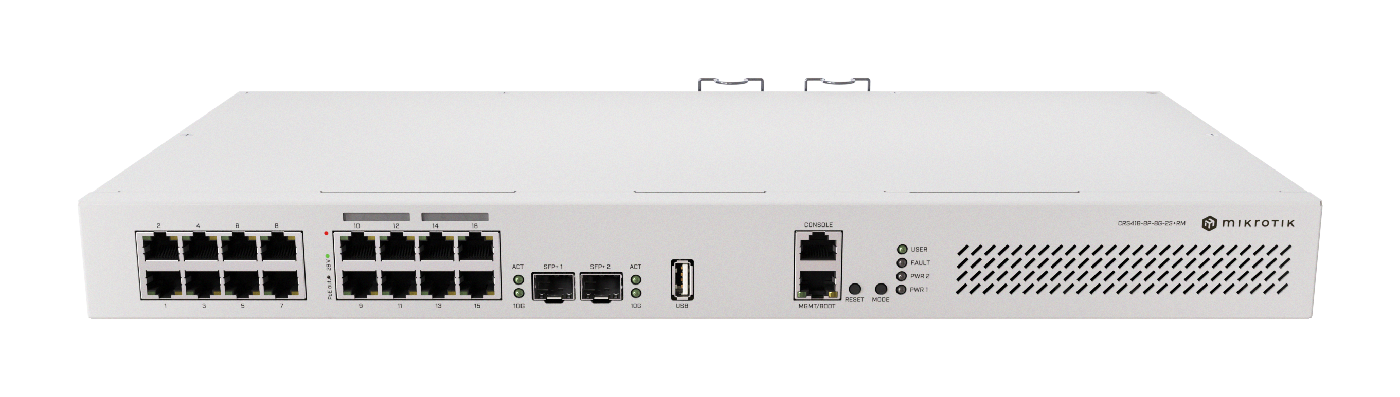 CRS418-8P-8G-2S-RM CRS418-8P-8G-2S+RM Cloud Router Switch RouterOS v7