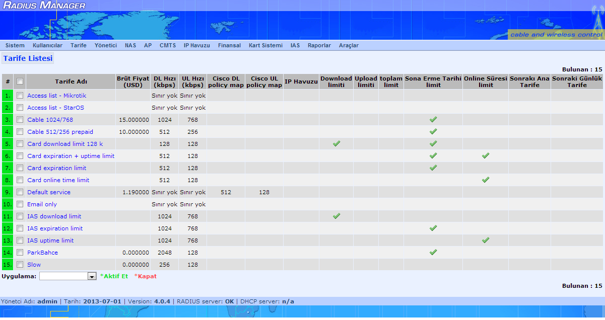 RadiusManager-CTS RADIUS MANAGER YAZILIM LISANSI - CTS 5000 KULLANICI