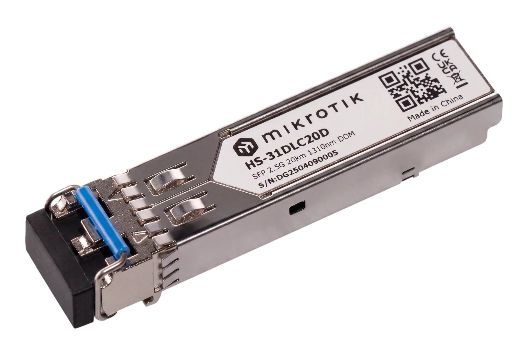 HS-31DLC20D Mikrotik S-31DLC20D SFP modül, 2.5 Gbit ,Single Mod(SM), 1.25G,20km 1310nm