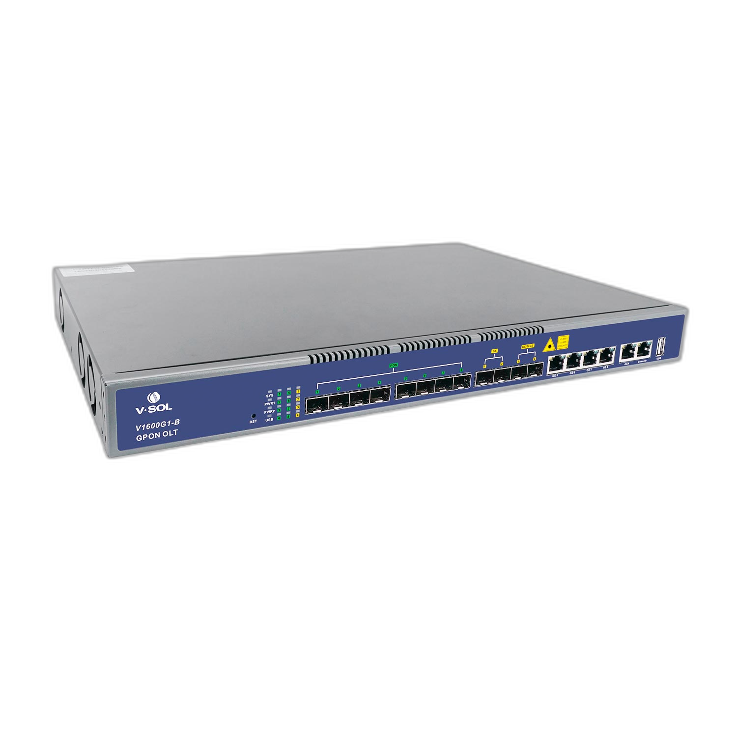 GPON-OLT-V1600G1-B VSOL - 8 PON - OLT , FTTX , 4 x RJ45 , 2 x SFP+,2 SFP(1G), 8x C+++