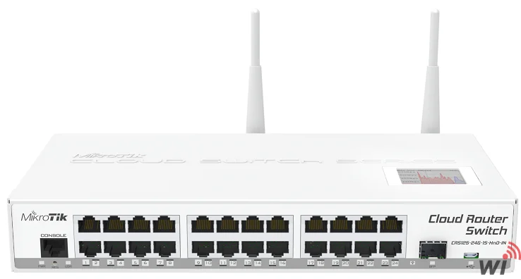 Cloud Router Switch L3 / 24 Port Gigabit 1 SFP 2.4Ghz Wireless CRS125-24G-1S-2HnD-IN